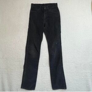 Vintage Black Levi Corduroy Straight Leg 28x35 Pants Distressed Please READ